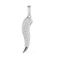 Diamond Accent Horn Pendant in Sterling Silver