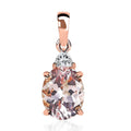 LUXORO 10K Rose Gold AAA Marropino Morganite and Moissanite Pendant 2.50 ctw - Sticky add to cart bar