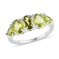 Peridot 5 Stone Band Ring in Sterling Silver 1.85 ctw - Sticky add to cart bar