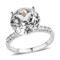 White Topaz Ring in Platinum Over Sterling Silver 9.75 ctw