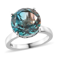 Aqua Terra Costa Quartz (Triplet) Solitaire Ring in Stainless Steel 6.50 ctw