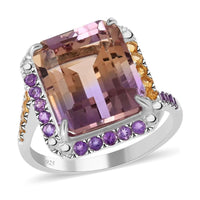 Premium Anahi Ametrine and Multi Gemstone Ring in Sterling Silver 10.00 ctw