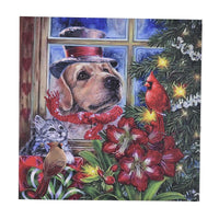 HOMESMART Multi Color Canvas 4-LED Train Christmas Painting (2xAA Battery Not Included)
