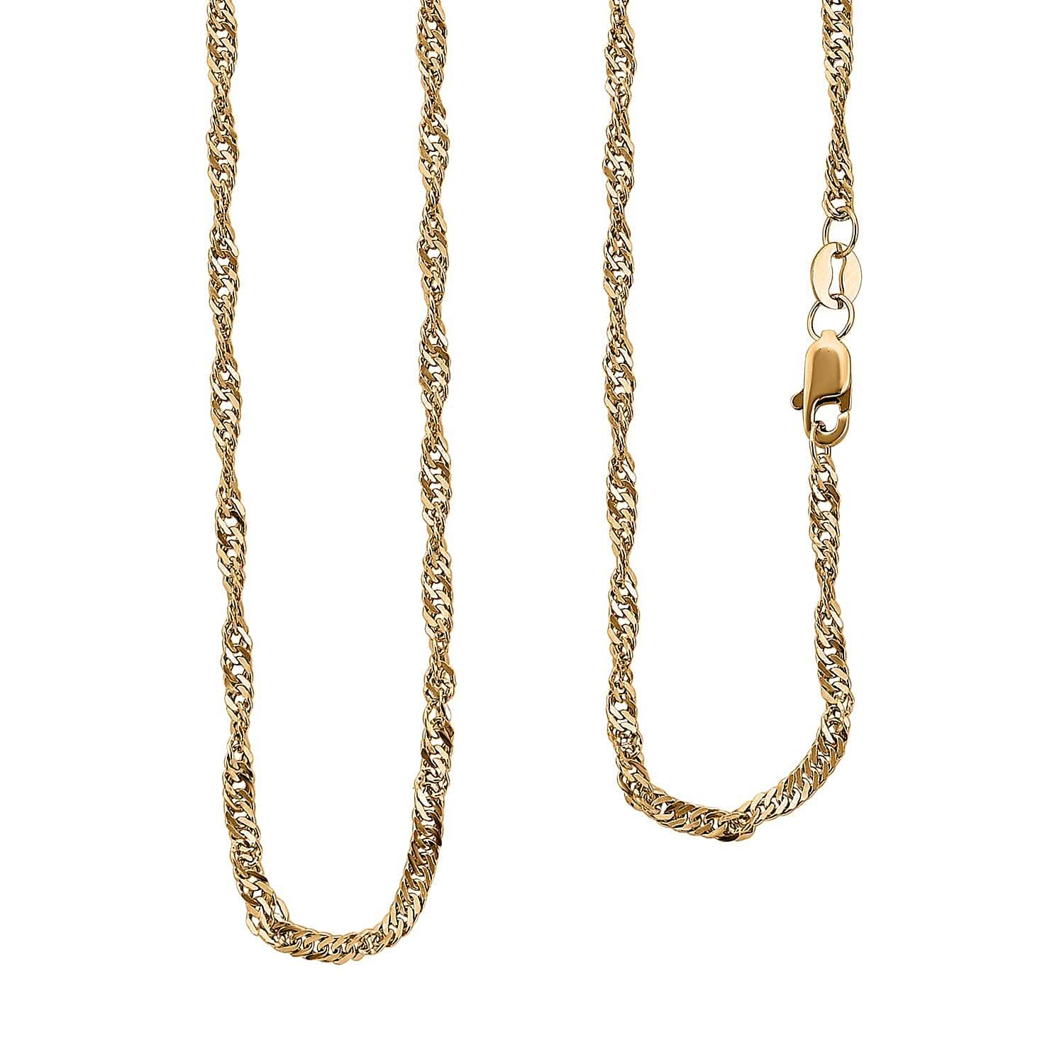 22K Yellow Gold 2mm Twisted Necklace 20 Inches 2.50 Grams