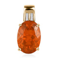 Luxoro 10K Yellow Gold AAA Brazilian Fire Opal and Diamond Solitaire Pendant 4.10 ctw - Sticky add to cart bar