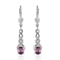 Narsipatnam Purple Spinel and White Zircon Lever Back Earrings in Platinum Over Sterling Silver 1.00 ctw - Sticky add to cart bar