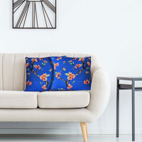 Home Innovations Set of 2 Blue Floral Digital Printed Recycled PET Polyester Double Matte Cushion Covers (17"x17")