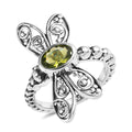American Natural Arizona Peridot Dragonfly Ring in Sterling Silver (Size 10.0) 0.90 ctw - Sticky add to cart bar