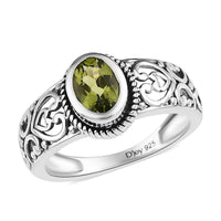American Natural Arizona Peridot Solitaire Ring in Sterling Silver (Size 10.0) 0.85 ctw
