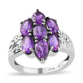 Amethyst Ring in Stainless Steel (Size 10.0) 2.90 ctw - Sticky add to cart bar