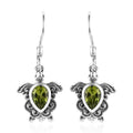 Artisan Crafted Arizona Peridot Turtle Earrings in Sterling Silver 1.50 ctw - Sticky add to cart bar