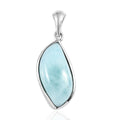 Artisan Crafted Larimar Solitaire Pendant in Sterling Silver 8.10 ctw - Sticky add to cart bar