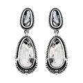 Artisan Crafted White Buffalo Dangling Earrings in Sterling Silver 5.15 ctw - Sticky add to cart bar