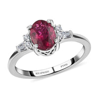 Rhapsody 950 Platinum AAAA Ouro Fino Rubellite and E-F VS Diamond Ring (Size 10.0) 1.50 ctw