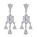 Moissanite Chandelier Earrings in Platinum Over Sterling Silver 4.90 ctw - Sticky add to cart bar