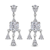 Moissanite Chandelier Earrings in Platinum Over Sterling Silver 4.90 ctw