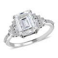 Moissanite Ring in Platinum Over Sterling Silver 3.75 ctw - Sticky add to cart bar