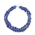 Lapis Lazuli Chips Necklace 18-20 Inches in Stainless Steel 650.00 ctw - Sticky add to cart bar
