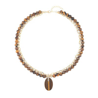 Lapis Lazuli Pendant with Beaded Necklace (18-20 Inches) in Goldtone 286.00 ctw