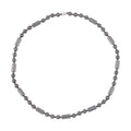 Hematite Beaded Men's Necklace 24 Inches in Silvertone 515.00 ctw - Sticky add to cart bar