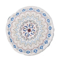Homesmart Blue Round Floral Printed Floor Cushion (Dia. 15.75") - Sticky add to cart bar