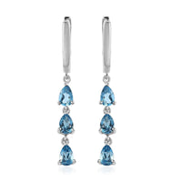 Marambaia Topaz Dangling Earrings in Platinum Over Sterling Silver 2.90 ctw