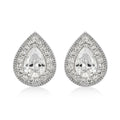 Simulated Diamond Teardrop Stud Earrings in Silvertone 3.60 ctw - Sticky add to cart bar