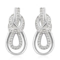 Simulated Diamond Dangle Earrings in Silvertone 0.85 ctw - Sticky add to cart bar
