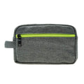 Gray Canvas Textured Dopp Kit With Lime Green Zipper (8.1"x5.35"x2.8") - Sticky add to cart bar