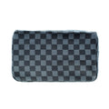 Unisex Black and Gray Vegan Leather Checkered Dopp Kit - Sticky add to cart bar
