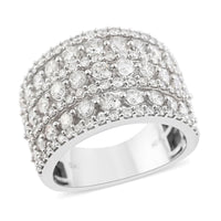 10K White Gold Diamond G-H I1 Multi Row Ring 6.90 Grams 2.00 ctw