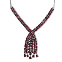 Orissa Rhodolite Garnet Necklace 18 Inches in Platinum Over Sterling Silver 32.75 ctw