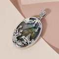 African Malachite Pendant in Platinum Over Copper 41.75 ctw - Sticky add to cart bar