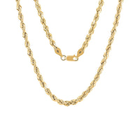 4mm Rope Chain Necklace in 10K Yellow Gold 8.50 Grams 26 Inches