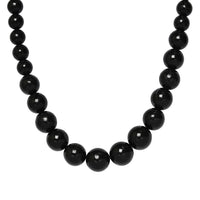 Elite Shungite Beaded Necklace 20 Inches in Sterling Silver 363.00 ctw