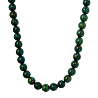 Peanut Wood Jasper 10mm Beaded Necklace 18 Inches in Rhodium Over Sterling Silver 346.40 ctw