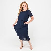 TAMSY Navy 2-piece Chiffon Skirt Set - L