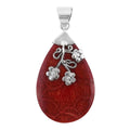 Red Coral Floral Pendant in Sterling Silver - Sticky add to cart bar