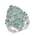 Grandidierite, Natural White Zircon Elongated Ring in Platinum Over Sterling Silver (Size 9.0) 5.20 ctw - Sticky add to cart bar