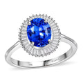 ILIANA 18K White Gold AAA Royal Ceylon Sapphire and Diamond G-H SI Ring (Size 6.0) 3.15 Grams 1.70 ctw - Sticky add to cart bar