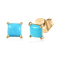 Luxoro 10K Yellow Gold Premium Sleeping Beauty Turquoise Solitaire Stud Earrings 1.00 ctw - Sticky add to cart bar