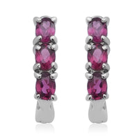 Orissa Rhodolite Garnet Earrings in Platinum Over Sterling Silver 1.50 ctw