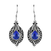 Lapis Lazuli Fancy Earrings in Sterling Silver 4.85 ctw