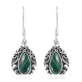 African Malachite Earrings in Sterling Silver 4.00 ctw - Sticky add to cart bar