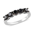 Black Diamond (IR) Band Ring in Rhodium & Platinum Over Sterling Silver (Size 10.0) 1.00 ctw - Sticky add to cart bar