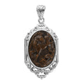 Freshened Tiger Eye Pendant without Chain in Platinum Over Copper with Magnet 10.00 ctw - Sticky add to cart bar