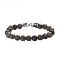 Artisan Crafted Malagasy Labradorite Beaded Bracelet in Sterling Silver (7.25 In) 82.25 ctw