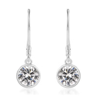 Simulated Diamond Solitaire Earrings in Sterling Silver 2.00 ctw