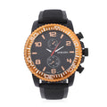 STRADA Japanese Movement Watch with Black, Blue False Chronograph Dial and Black Silicone Strap - Sticky add to cart bar