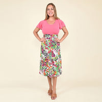 Tamsy Blue Paisley Pattern Empire Dress - (S)